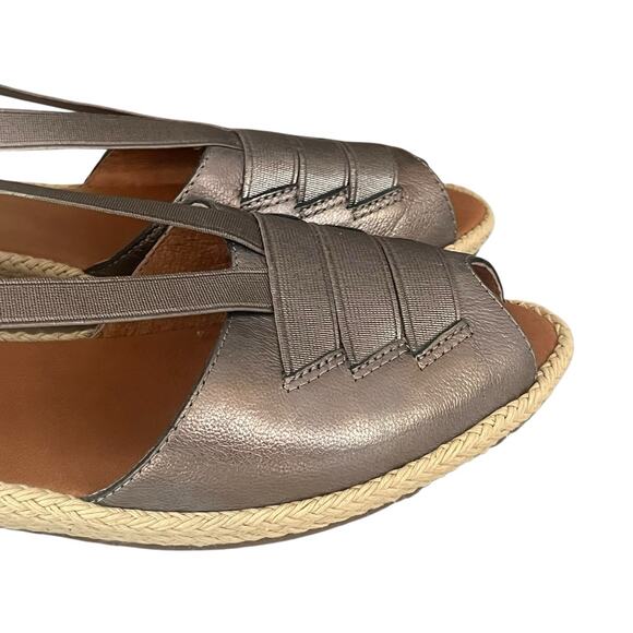 Gentle Souls Lena Espadrille Wedge Women’s Size 9 Slip On Metallic Leather - Picture 6 of 16